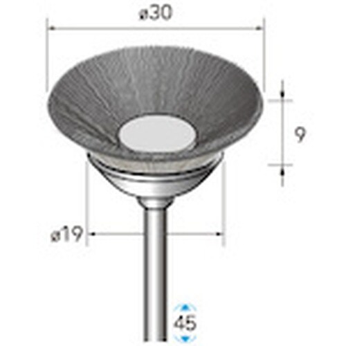 ナカニシ 硬鋼ブラシ ベベル 3本入 φ30×9×