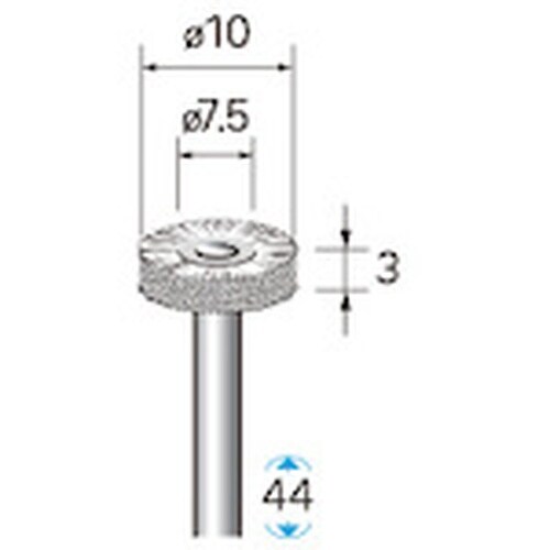 ナカニシ ステンレスブラシ ホイール 3本入 φ1
