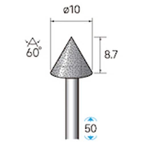 ナカニシ 天然ダイヤモンドバー テーパー型 φ10