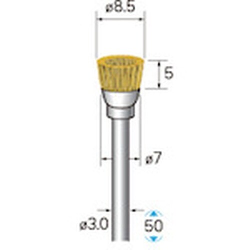 ナカニシ 真鍮ブラシ カップ 5本入 φ8.5×5
