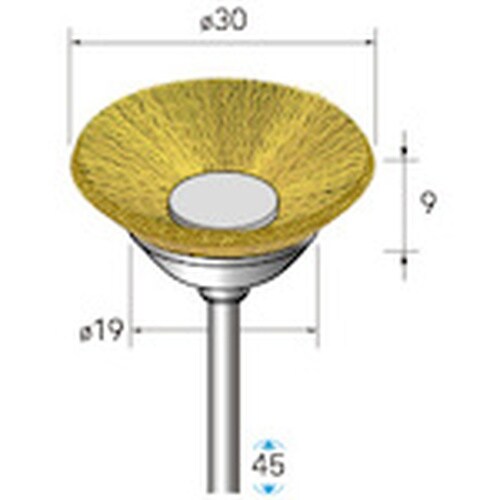ナカニシ 真鍮ブラシ ベベル 3本入 φ30×9×