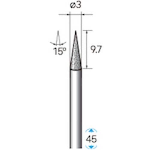 ナカニシ 天然ダイヤモンドバー テーパー型 φ3×