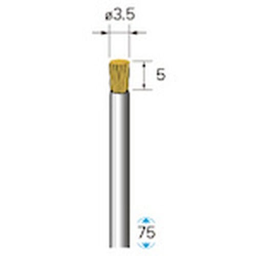 ナカニシ 真鍮ブラシ エンド 5本入 φ3.5×5