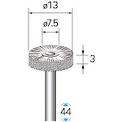 ナカニシ ステンレスブラシ ホイール 3本入 φ1