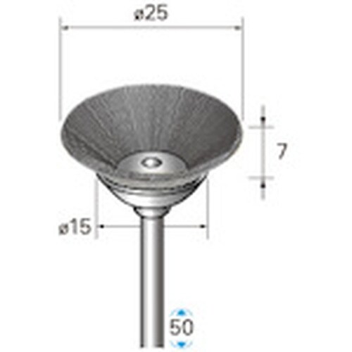 ナカニシ 硬鋼ブラシ ベベル 5本入 φ25×7×