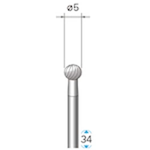 ナカニシ ハイスピード鋼カッター 球型 φ5×軸φ