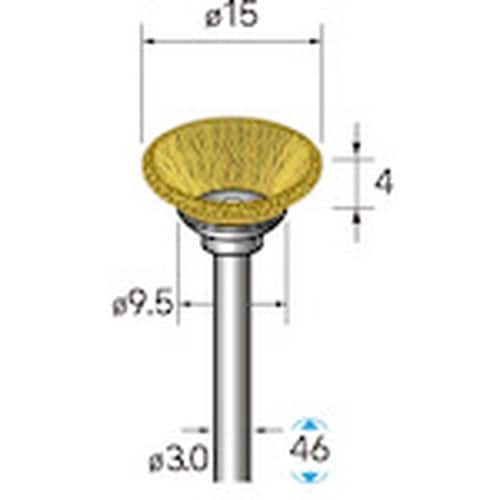 ナカニシ 真鍮ブラシ ベベル 5本入 φ15×4×