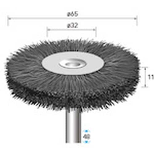 ナカニシ 硬鋼ブラシ ホイール φ65×11×軸φ