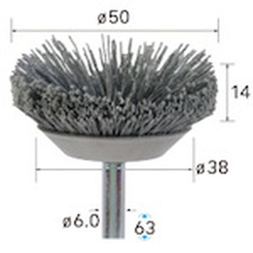 ナカニシ 砥粒入りナイロンブラシ ベベル φ50×