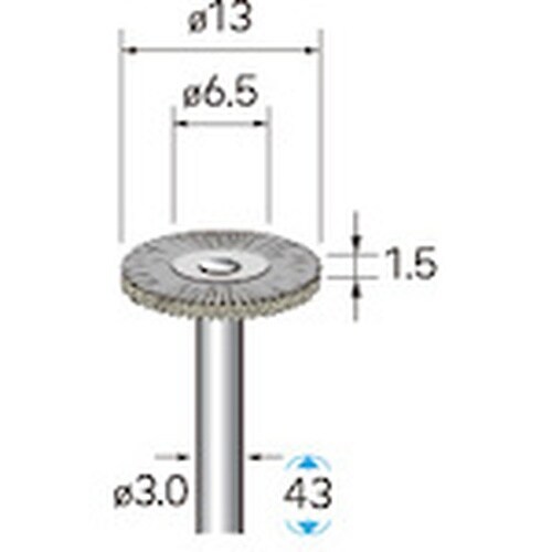 ナカニシ 硬鋼ブラシ ホイール 5本入 φ13×1
