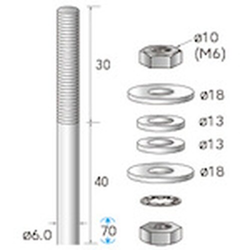 ナカニシ アーバー ねじ径φ6×軸φ6