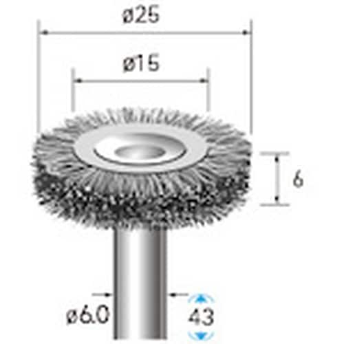 ナカニシ ステンレスブラシ ホイール φ25×6×