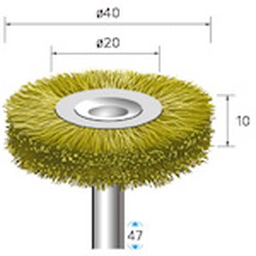 ナカニシ 真鍮ブラシ ホイール φ40×10×軸φ