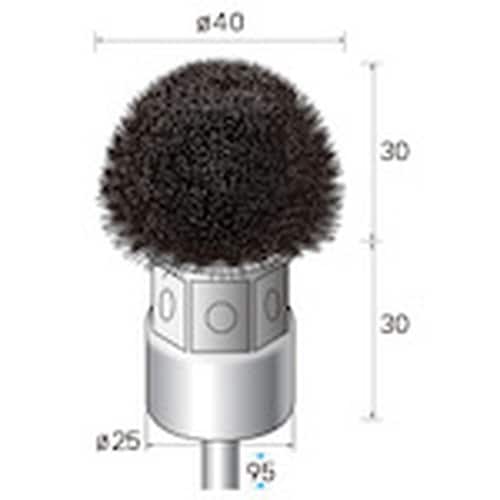 ナカニシ 硬鋼ブラシ 半丸 φ40×30×軸φ6