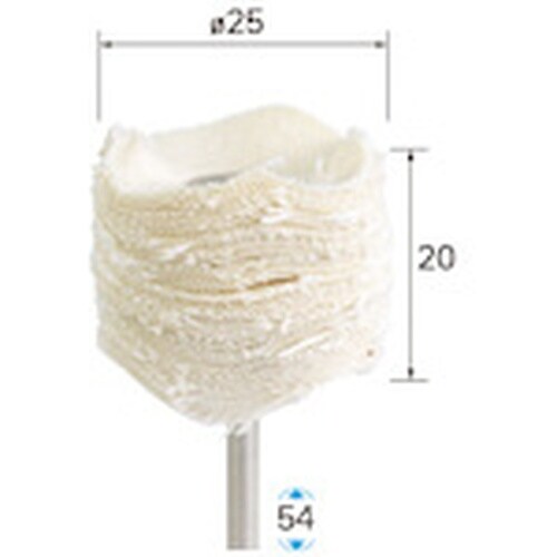 ナカニシ ソフト綿バフ 特厚 3本入 φ25×20