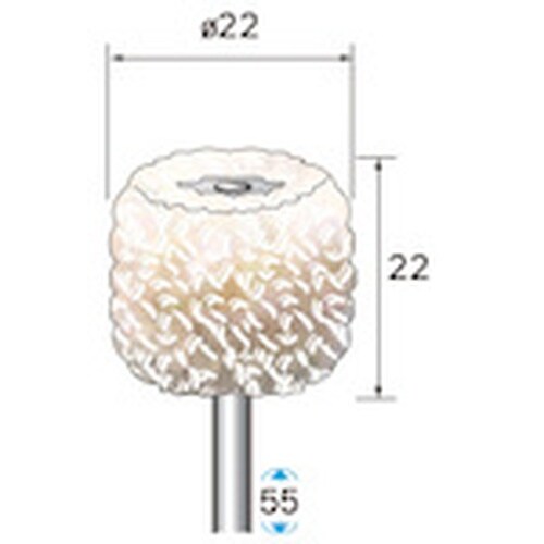 ナカニシ 綿糸バフ 特厚 3本入 φ22×22×軸