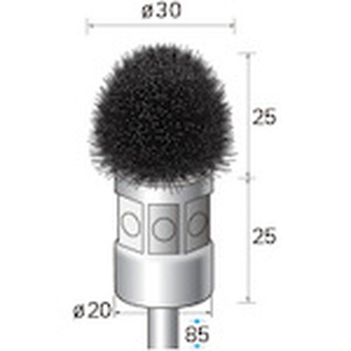 ナカニシ 硬鋼ブラシ 半丸 φ30×25×軸φ6