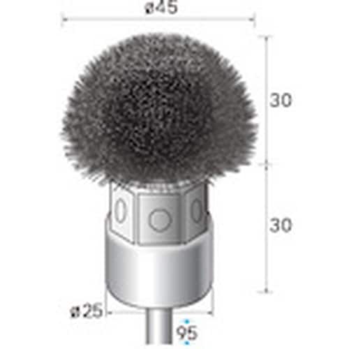 ナカニシ ステンレスブラシ 半丸 φ45×30×軸