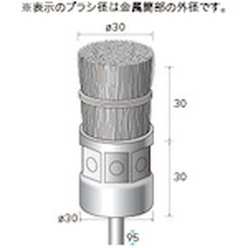 ナカニシ ステンレスブラシ 結束エンド 3本入 φ