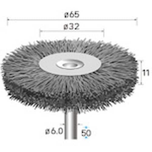 ナカニシ 砥粒入りナイロンブラシ ホイール φ65