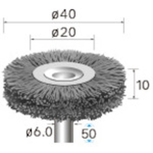 ナカニシ 砥粒入りナイロンブラシ ホイール φ40