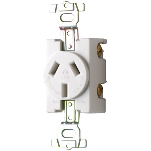 明工 3P 20A 埋込コンセント(白)