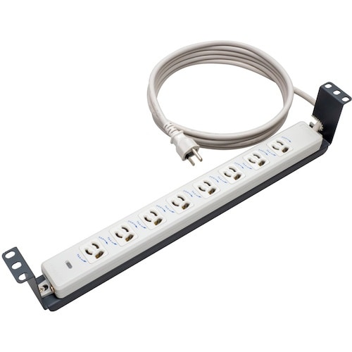 明工 ラック横取付用抜け止め接地コンセント(8コ口