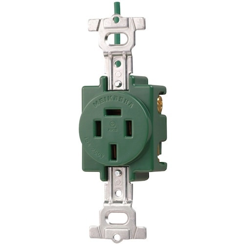 明工 接地3P 15A 埋込コンセント(接地リード