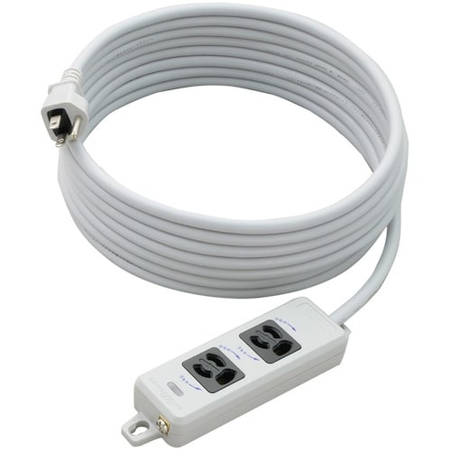 明工 横形OA用抜け止め接地タップ2コ口 ランプ、