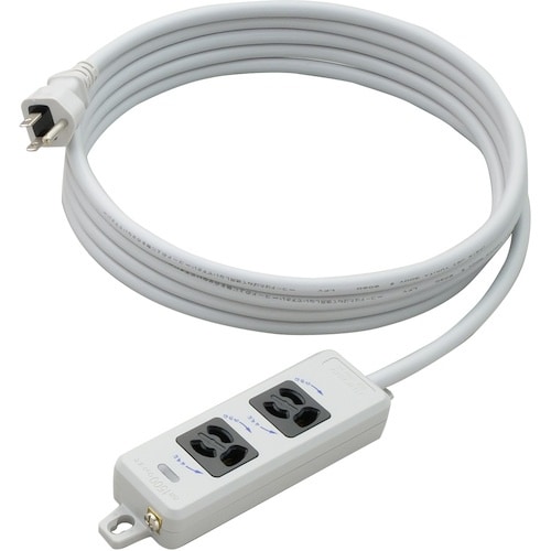 明工 横形OA用抜け止め接地タップ2コ口 ランプ、