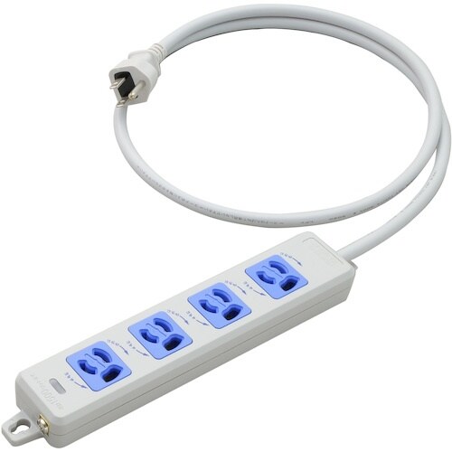 明工 横形OA用抜け止め接地タップ4コ口 ランプ、