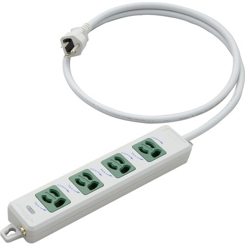 明工 横形OA用抜け止め接地タップ4コ口 ランプ、