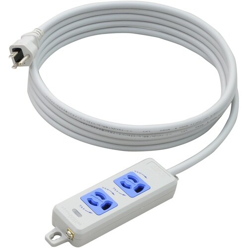 明工 横形OA用抜け止め接地タップ2コ口 ランプ、