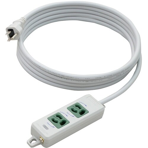 明工 横形OA用抜け止め接地タップ2コ口 ランプ、