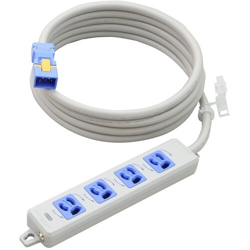 明工 横形OA用抜け止め接地タップ4コ口 ランプ、