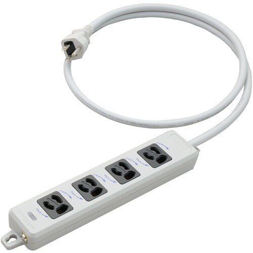 明工 横形OA用抜け止め接地タップ4コ口 ランプ、