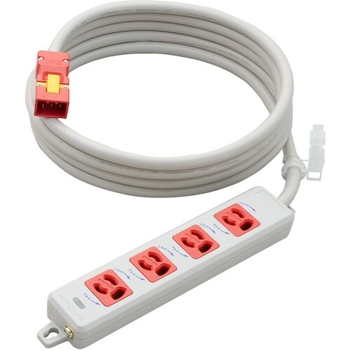 明工 横形OA用抜け止め接地タップ4コ口 ランプ、