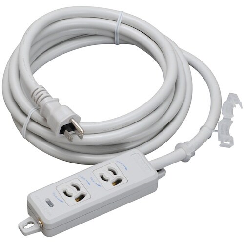 明工 横形OA用抜け止め接地タップ2コ口 ランプ、