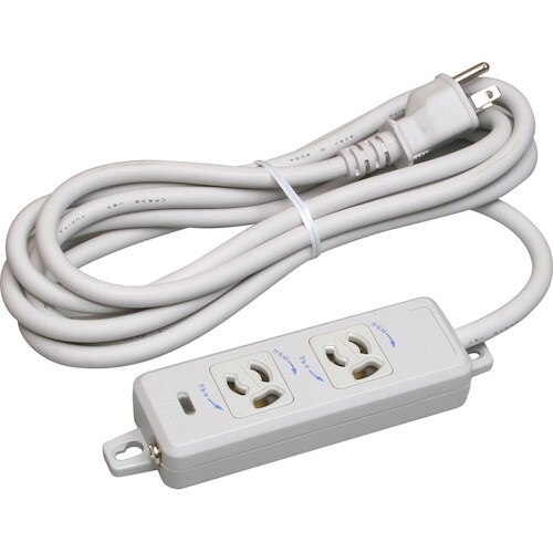 明工 横形OA用抜け止め接地タップ2コ口 ランプ、