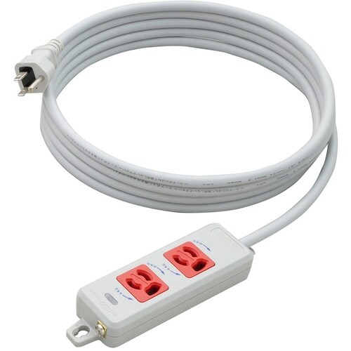 明工 横形OA用抜け止め接地タップ2コ口 ランプ、