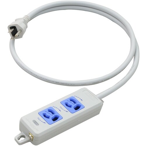 明工 横形OA用抜け止め接地タップ2コ口 ランプ、