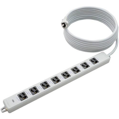 明工 横形OA用抜け止め接地タップ8コ口 ランプ、