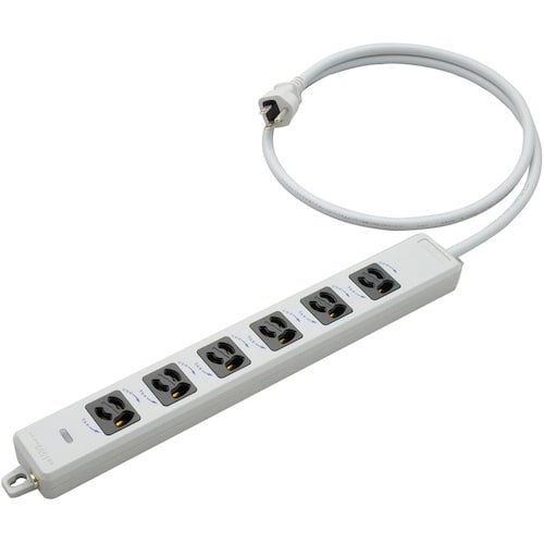 明工 横形OA用抜け止め接地タップ6コ口 ランプ、