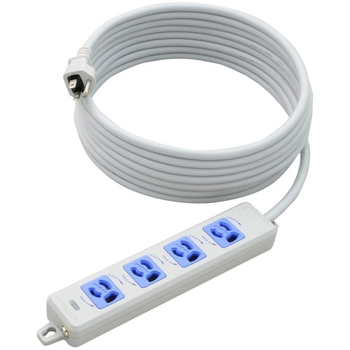 明工 横形OA用抜け止め接地タップ4コ口 ランプ、