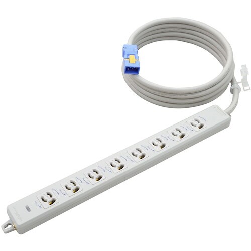 明工 横形OA用抜け止め接地タップ8コ口 ランプ、