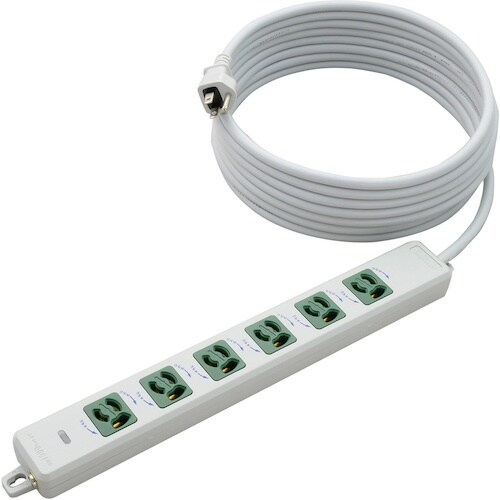 明工 横形OA用抜け止め接地タップ6コ口 ランプ、