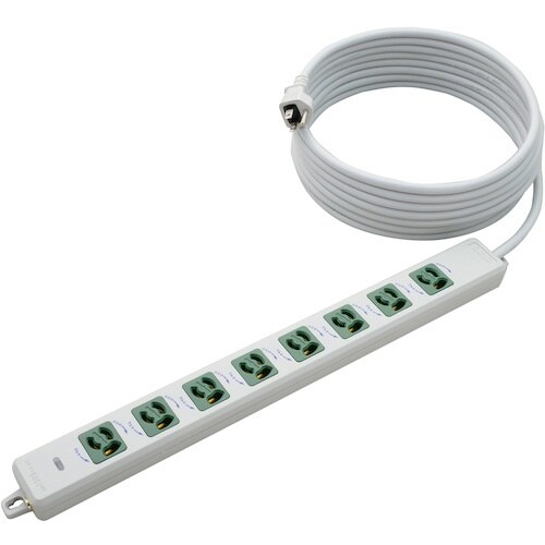 明工 横形OA用抜け止め接地タップ8コ口 ランプ、