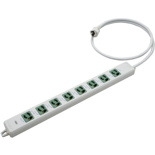 明工 横形OA用抜け止め接地タップ8コ口 ランプ、