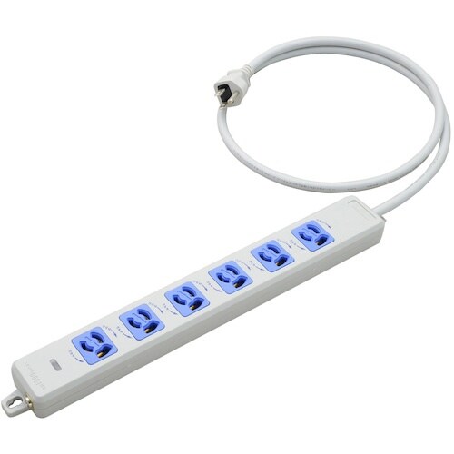 明工 横形OA用抜け止め接地タップ6コ口 ランプ、