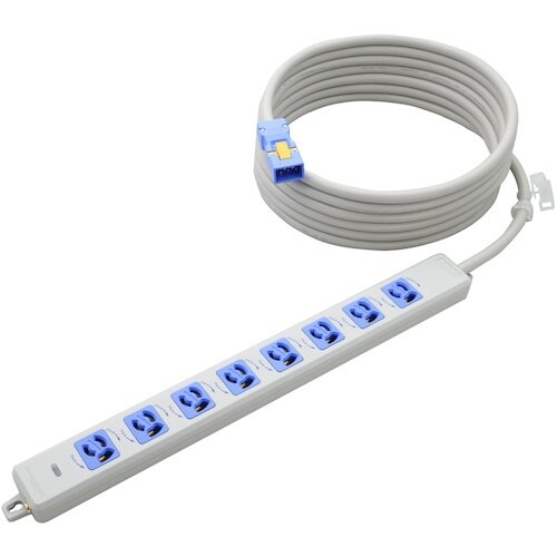 明工 横形OA用抜け止め接地タップ8コ口 ランプ、